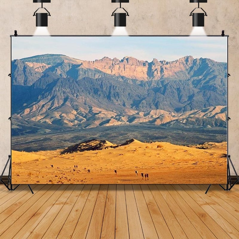 AOFOTO 7x5ft Desert and Mountain Landscape Backdrop for Photography Outdoor Nature Scenery Background Adventure Tour Photo Studio Props Man Lovers Adult Girl Boy Artistic Portrait Wallpaper - Image 3